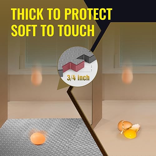 Miniatura 64 de Hulkfit Tapete de ejercicio de rompecabezas con alfombrilla de espuma EVA entrelazadas para el gimnasio en casa, tapetes para piso de garaje