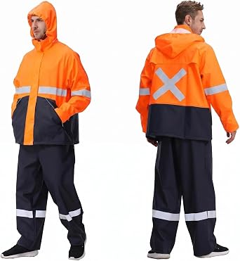 Men's Hi-Vis PRO Workwear Waterproof 3-Piece Rain Suit