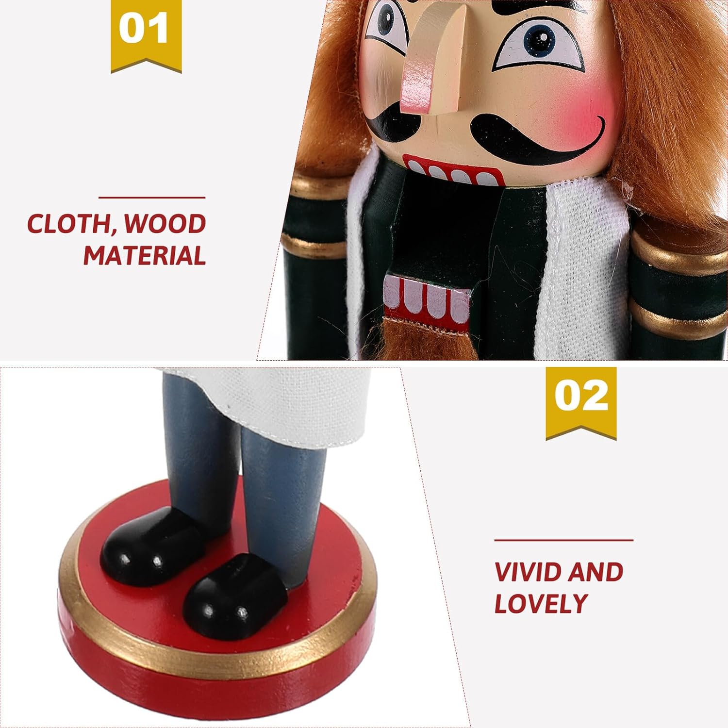 Chef Nutcracker Christmas Figurine 38cm Wooden Nutcracker Figure Xmas Party Decor Indoor Kitchen Table Ornament