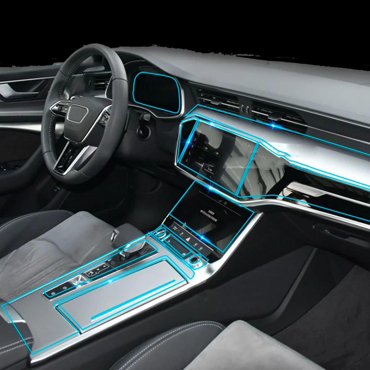Film protecteur transparent d'intérieur de voiture Audi A6L C8 2021 2023