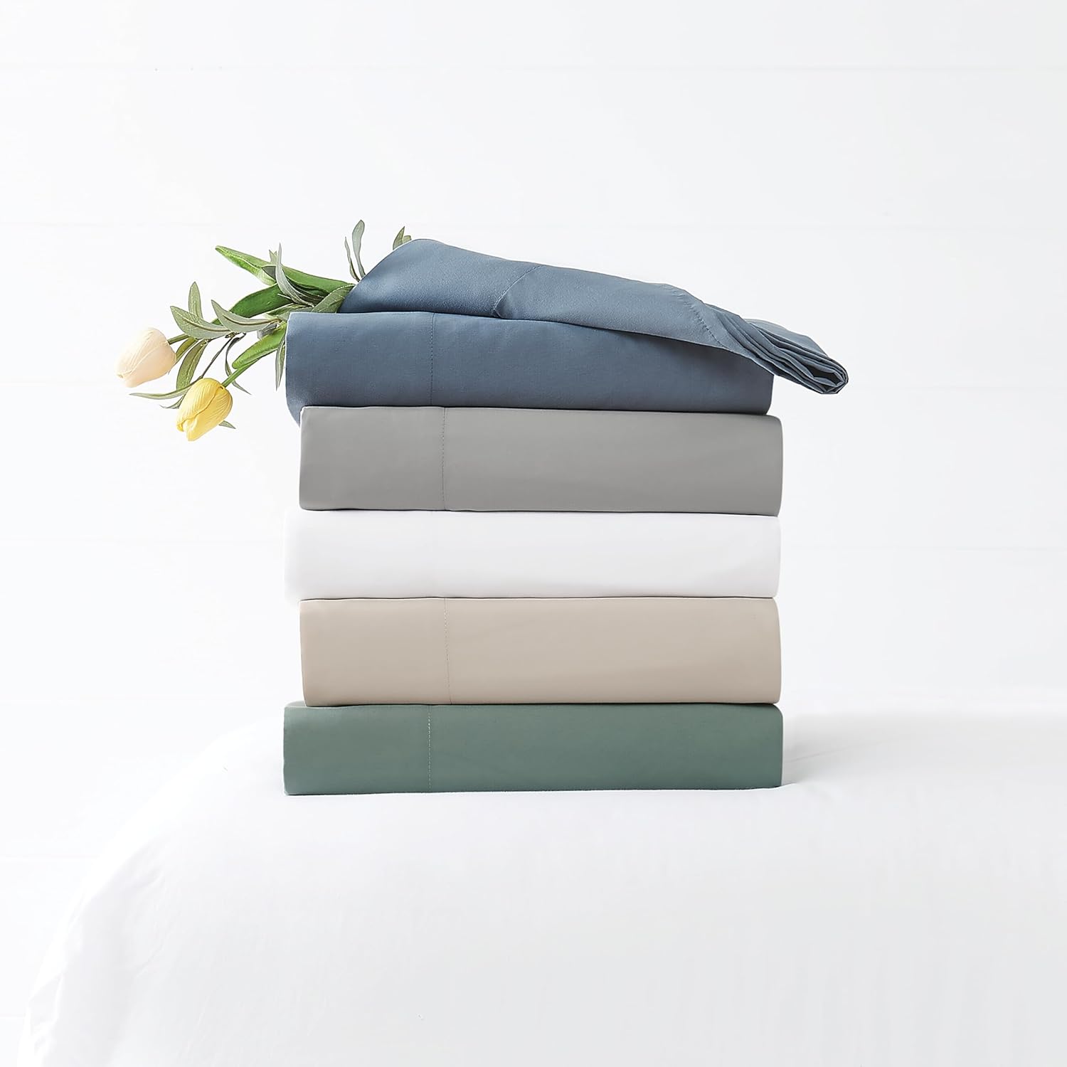TRULY SOFT Green Solid Beige Full 4 Piece Sheet Set, Solid Color Themed, Oeko-TEX Certified Confidence