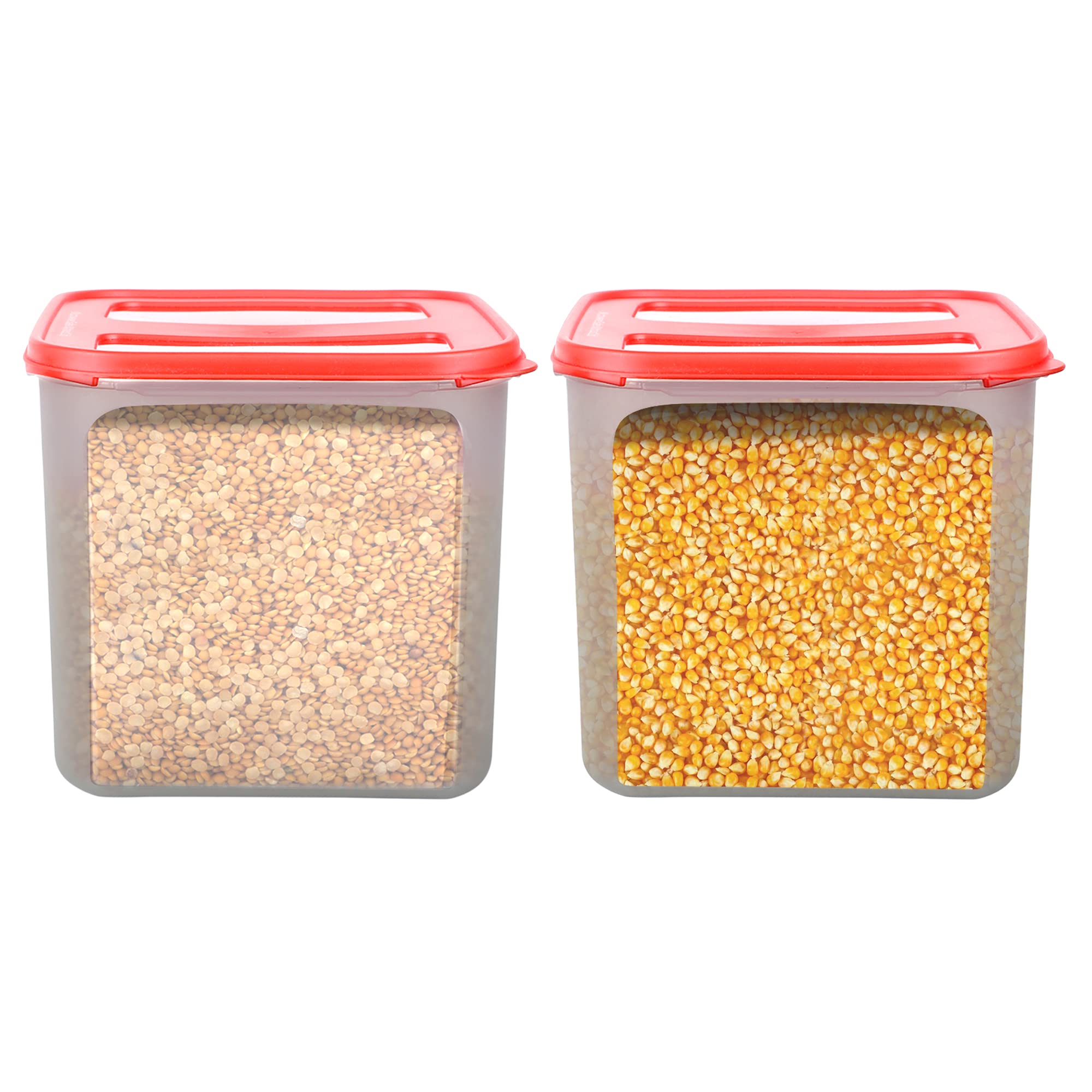 Cutting EDGE Square Modular Air Tight Multi Purpose Container Set - For Rice, Flour, Cereals, Sugar & More (Red) (2, 4.5L) (B094YNXKPC) Amazon Price History, Amazon Price Tracker