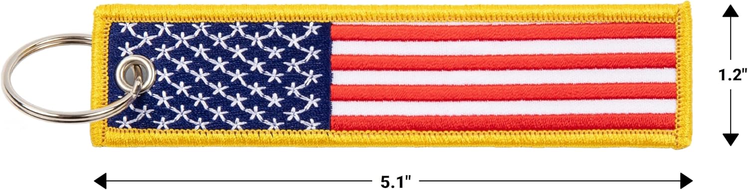 Great 1 USA American Flag Keychain Tag with Key Ring image 5