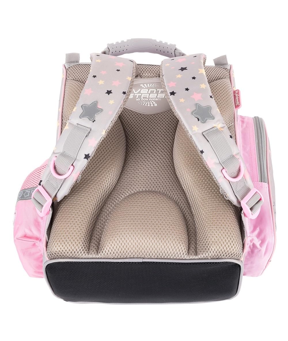 PASO Set di 4 zaini per la scuola per bambini e bambine, con astuccio, astuccio per scarpe e quaderno per i compiti, motivo gatto, set per 1-3 elementi