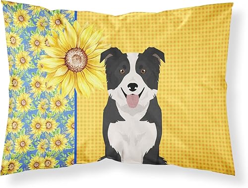 Caroline's Treasures WDK5329PILLOWCASE - Funda de almohada de tela estándar con diseño de girasoles de verano, diseño de girasoles en blanco y