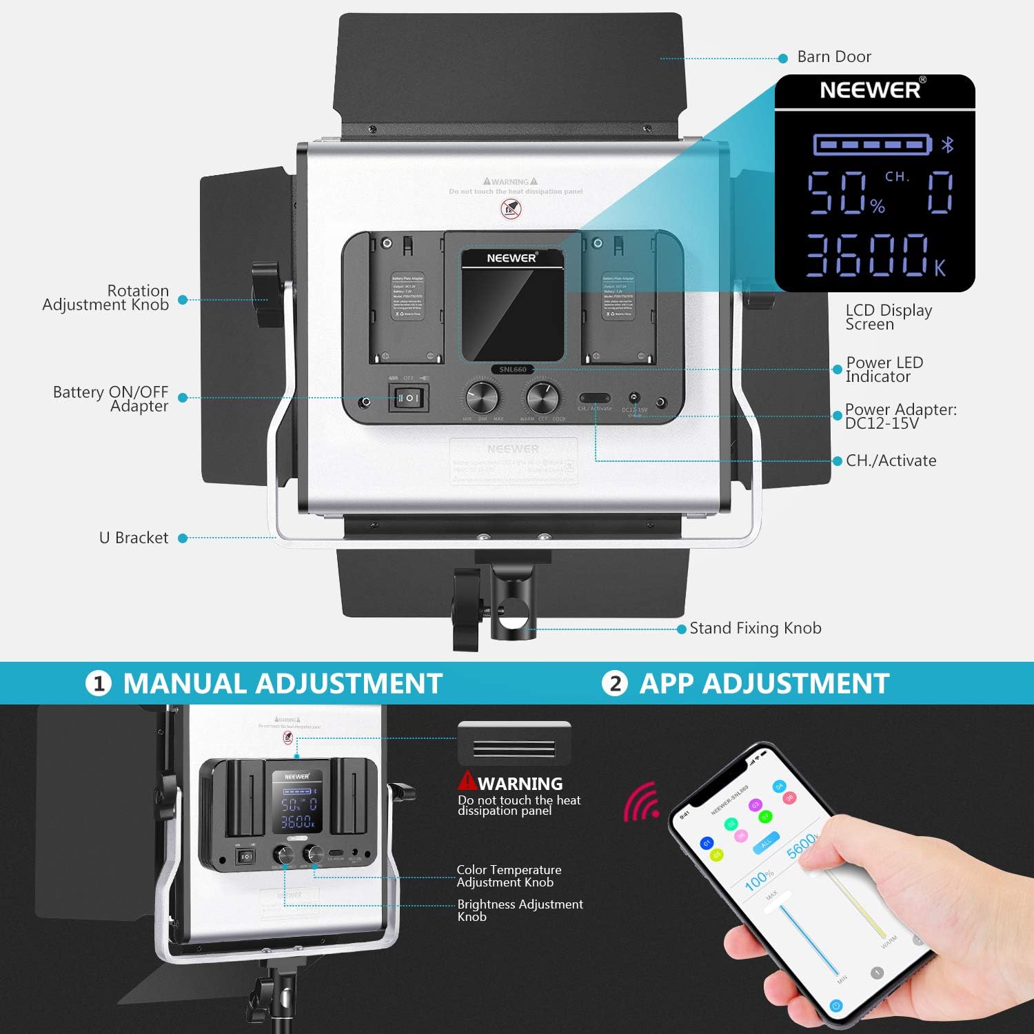 🔥 Hоt Dеаlѕ Neewer 3 Packs 660 LED Video Light with APP Control, Travel Bag Included