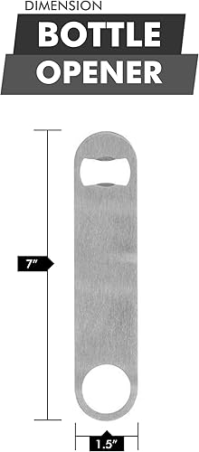 Miniatura 2 de Abrebotellas  Acero inoxidable  Elimina tapas de botellas y frascos abiertos  Orificio para el pulgar para un agarre firme  Texto grabado