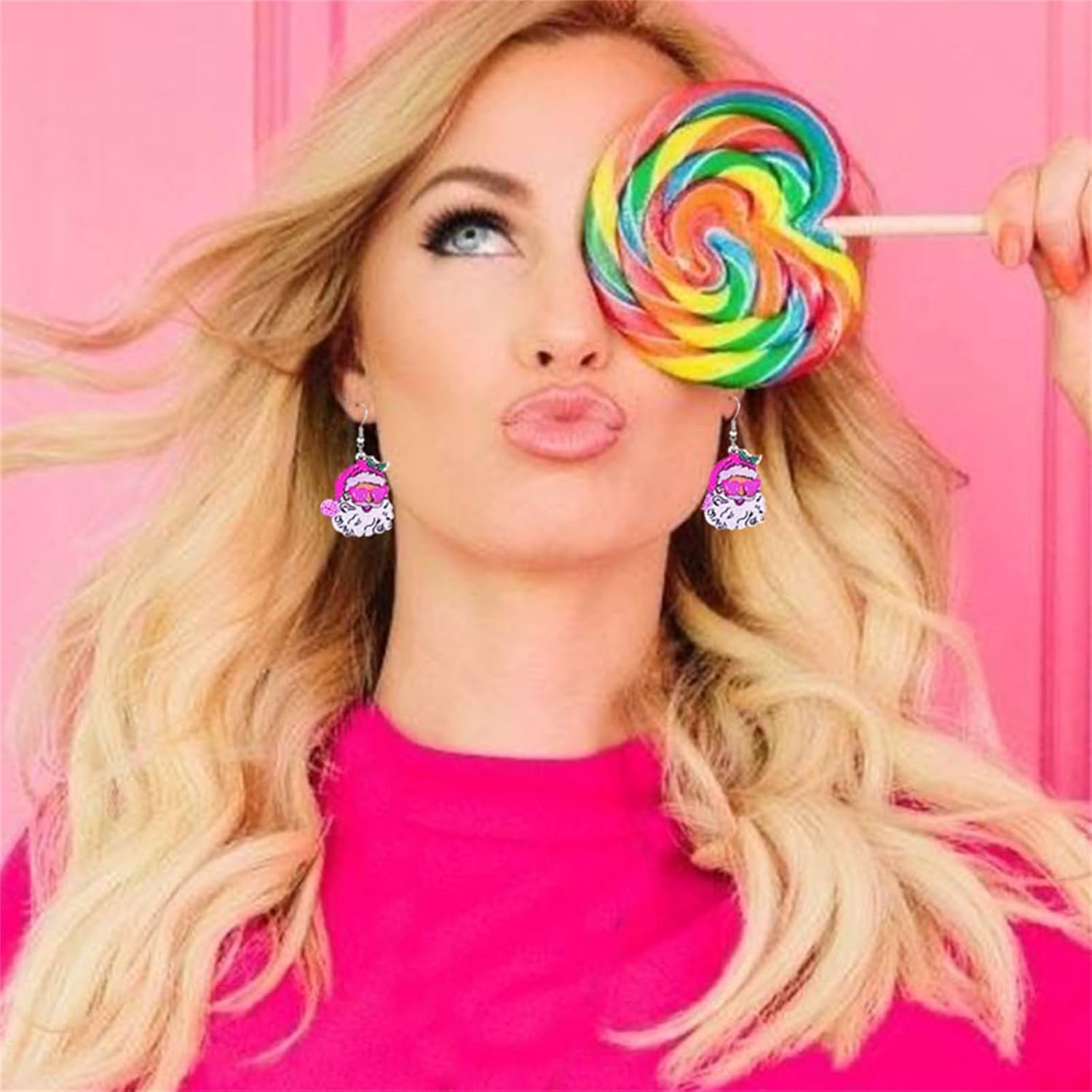 Dreuyet Christmas Dog Cat Dangle Earrings for Women Cute Animal Earrings Acrylic Dinosaur Alpaca Sloth Pet Dangle Earrings Charms Jewelry Christmas Gifts - Image 2