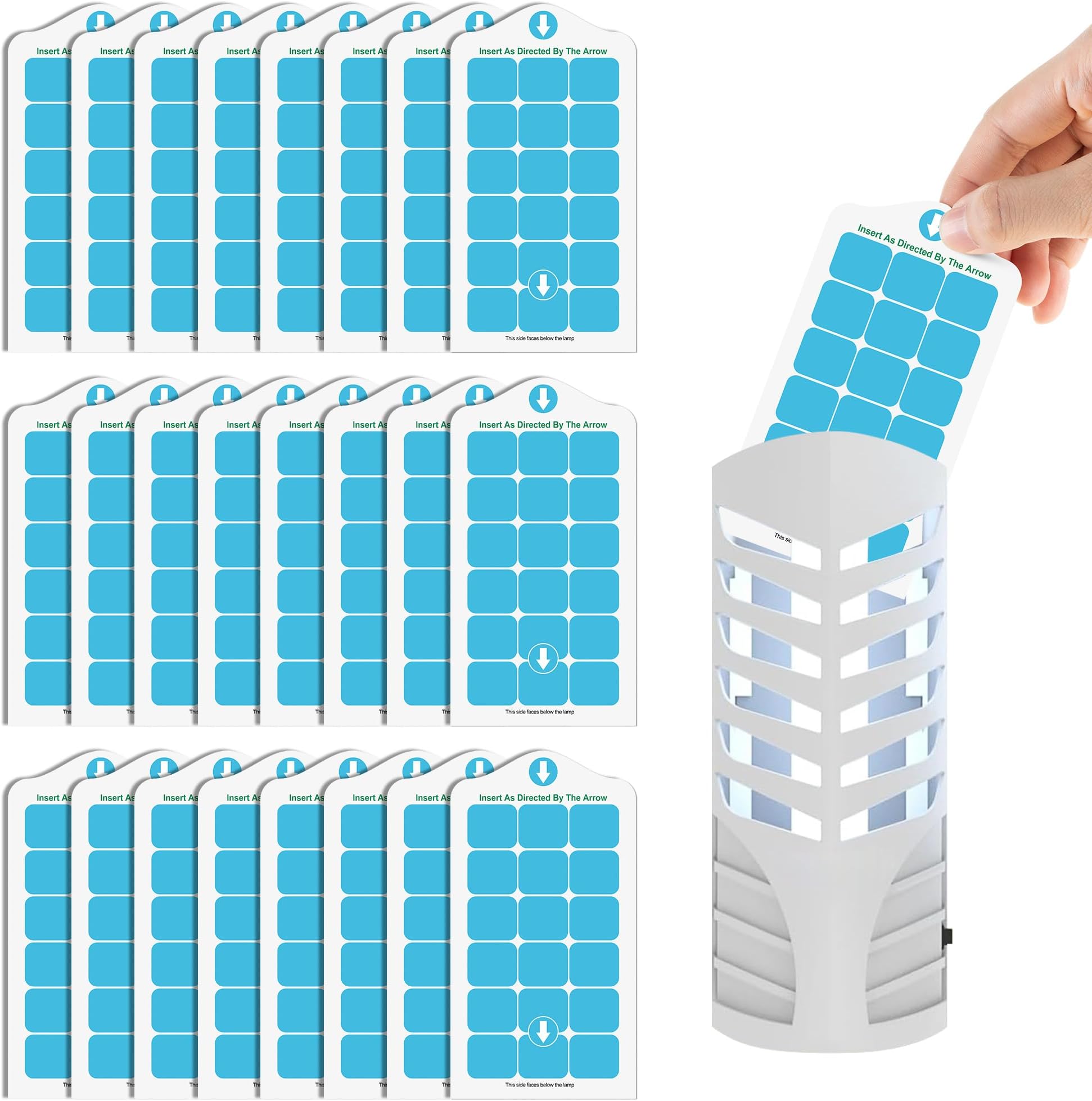 25 Pack Flying Insect Trap Refill Compatible with VEYOFLY Fly Trap LAMP Refill-VF02, Glue Board Insect Catcher, Replacement Sticky Glue Cards for Insect Bug Mosquito Gnat Fly Trap Indoors