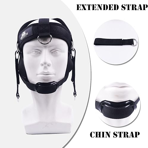 Miniatura 4 de Arnés de cuello Levantamiento de pesas con cadena Correa ajustable Equipo de ejercicio de cuello