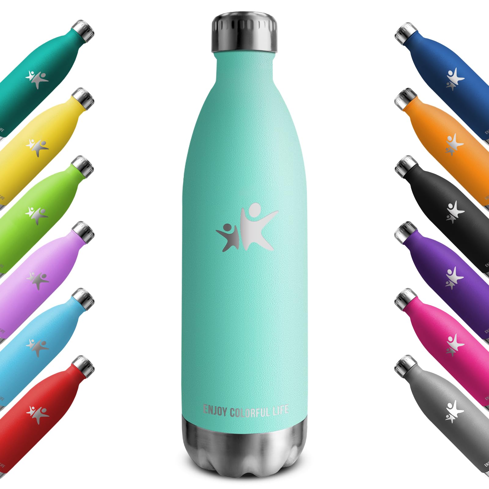 KollyKolla Botella Termica, 500ml, Botella Agua Acero Inoxidable, Termo Sin BPA, Cantimplora Termica Reutilizable, Water Bottle con Pared Doble Aislamiento, para Niños, Adultos, Deporte, Oficina — view 22