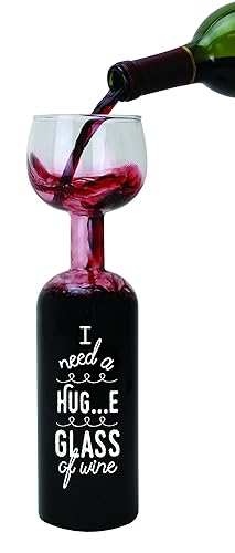 BigMouth Inc. - Vaso de vino con texto "I Need a Hug...e Glass of Wine", copa de vino grande, 25.4 fl oz