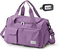 Vista 204 de Pequeña bolsa de gimnasio para mujer, bolsa de viaje con compartimento para zapatos