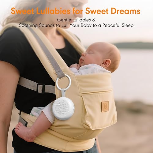 Miniatura 5 de Máquina de ruido blanco para bebé, máquina de sonido portátil con 33 sonidos relajantes, temporizador y función de memoria para dormir, viajes,