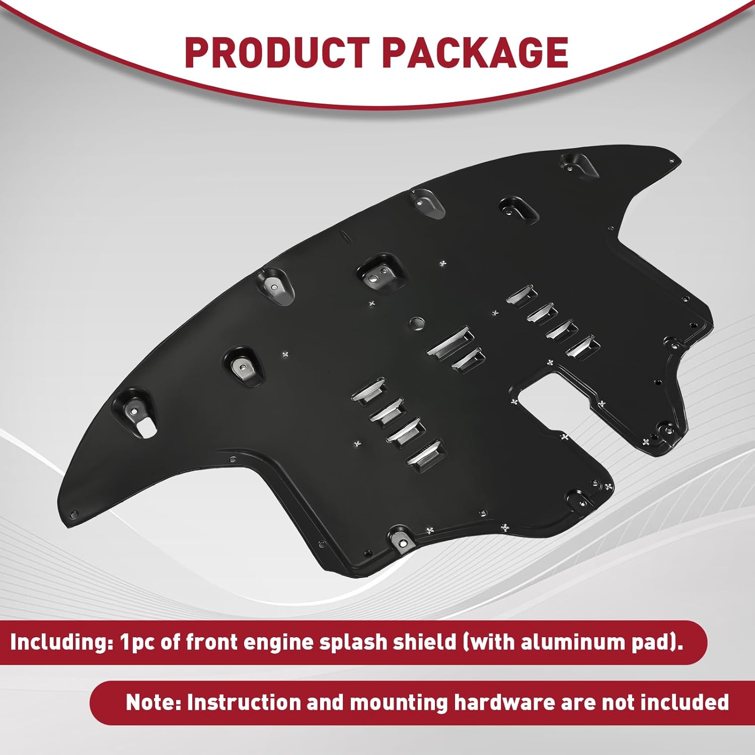 KUAFU Front Engine Splash Shield Compatible with 2016-2020 Kia Sorento EX LX S SX Limited 3.3L Replacement for KI1228152 29110C6800 Engine Under Cover w/Aluminum Pad Black