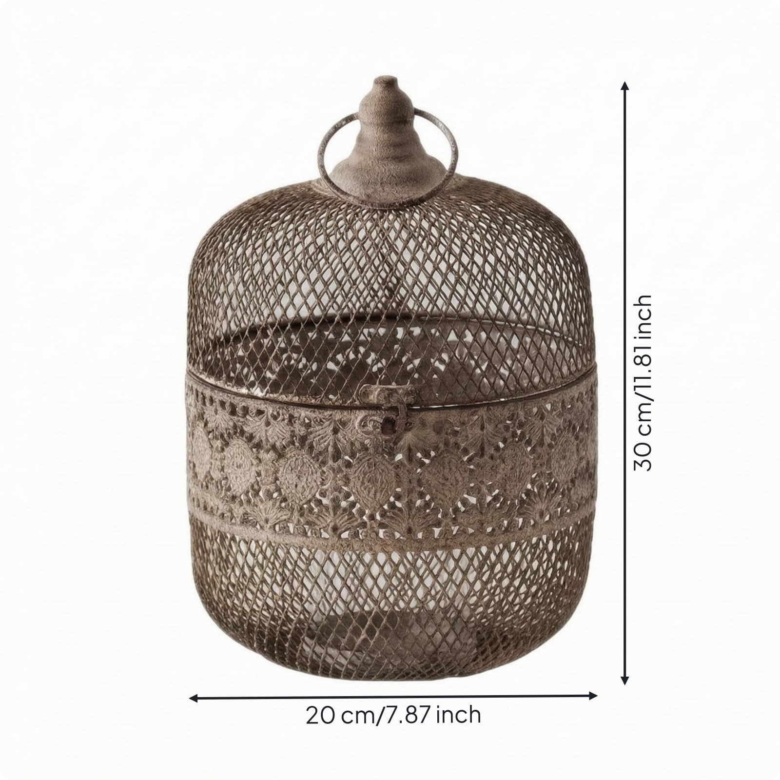 Vintage Kerzenhalter aus Eisen mit Einzigartigem Vogelkäfig-Design Und Dekorativem Offenen Band für Sanfte Lichtwirkung für Wohnzimmer Schreibtisch Regale Geschenke, Hoch