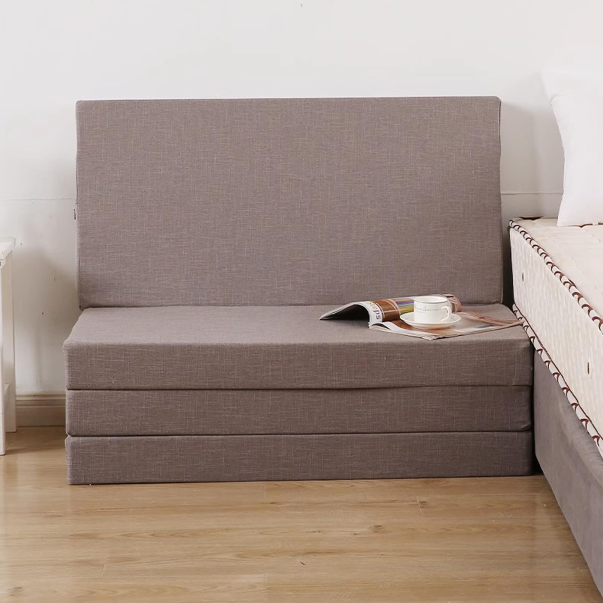 Colchoneta plegable para dormir, sofá-cama, camping, con funda extraíble para viajes y caravanas, alivio de presión y apoyo, ahorro de espacio