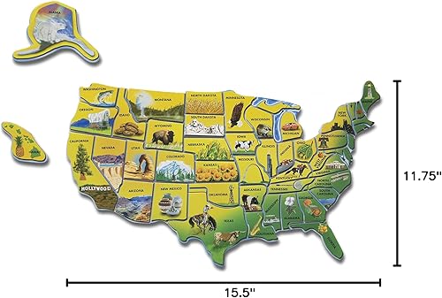 Miniatura 10 de melissa  doug USA mapa rompecabezas de madera Versión estándar Multicolor