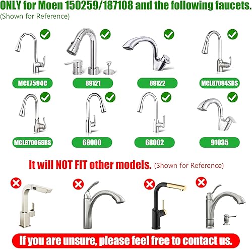 Miniatura 9 de 150259 Kit de manguera extraíble para grifos de cocina Moen pieza de repuesto 187108 Reflex pieza de repuesto manguera