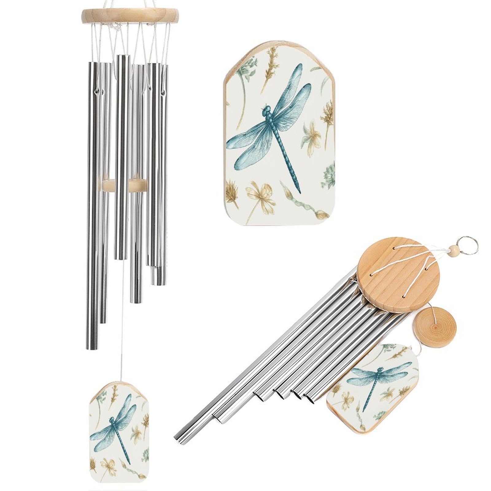 Dragonfly Wind Chimes for Outdoor Large Deep Tone Aluminium Wind Chimes Soothing Melodic Sound 20.5" Hanging Metal Windchimes Outdoors Decor for Patio Porch Yard