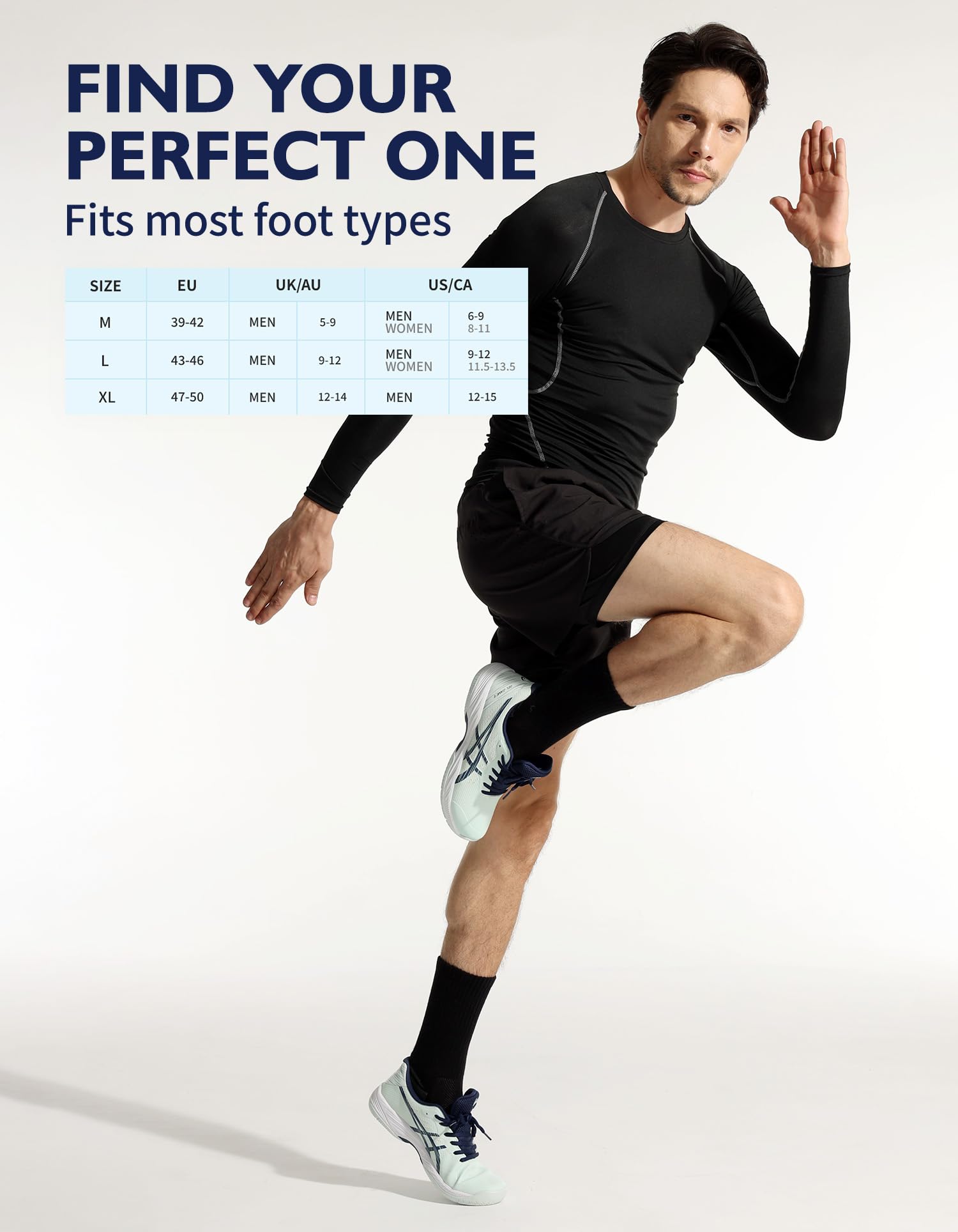 CLOSEMATE 6 Pares Calcetines Deporte Largos Hombre Antiampollas Compresión Running Senderismo