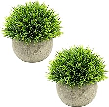 Topcloud Mini Artificial Plants, 2 Pcs Fake Plants for Bathroom/Home Office Decor, Small Artificial Faux Greenery for House Decorations
