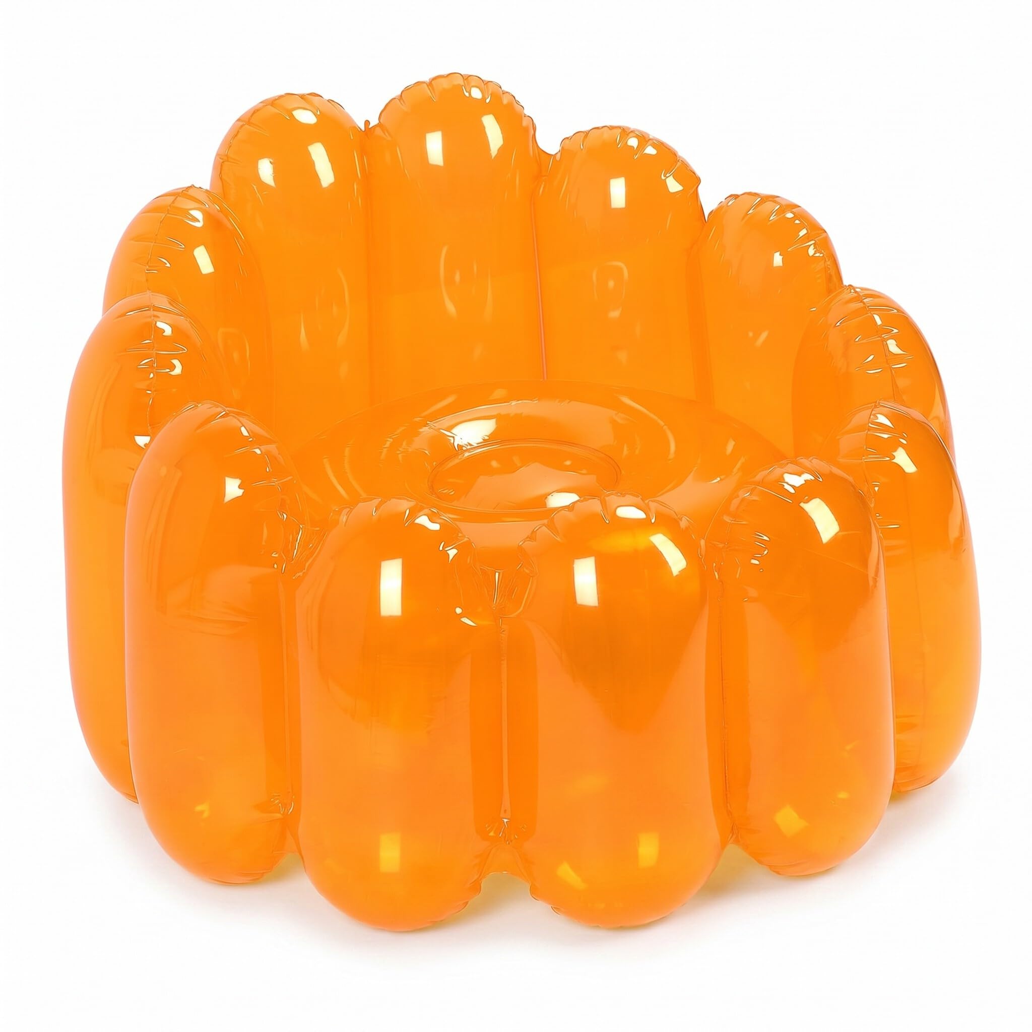 Bewinner Divano Gonfiabile con Ottomana, Divano Gonfiabile per Esterni Portatile, Poltrona Ad Aria Pieghevole, Divano Pigro Gonfiabile per Camere, Campeggio, Casa (ORANGE)