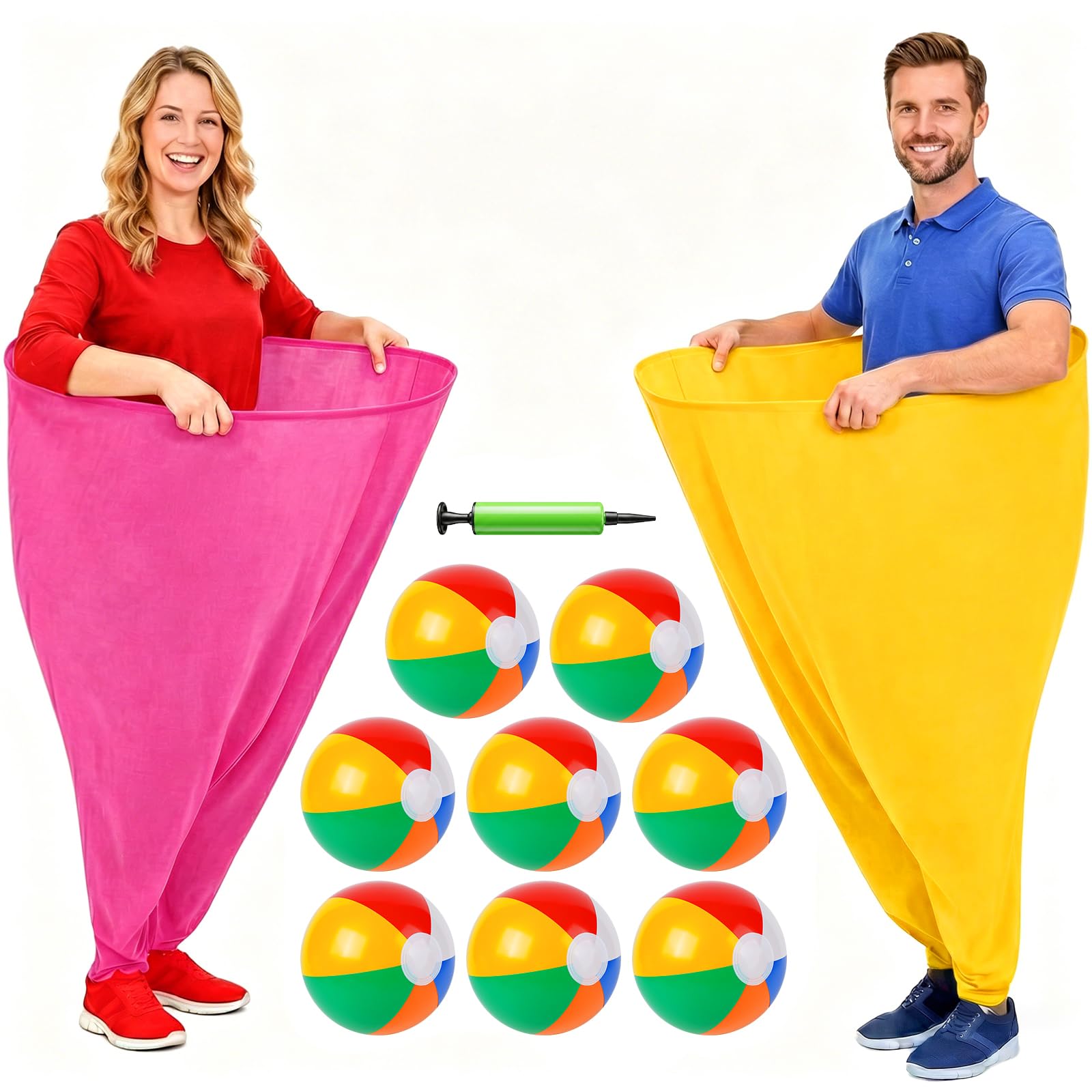 AIZHAZHA Granny Pants Yard Game, Super Giant Pants Set Outdoor Games for Adults, Funny Catching Ball Game with 8 Balls 2 Pants, Garden Lawn Tossing Games for Family Reunion Birthday Party Sports Day