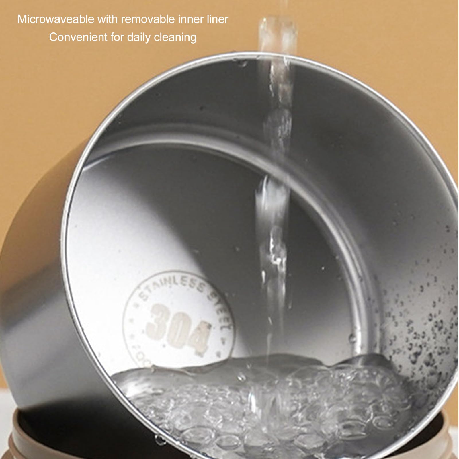 Amazon｜熱調理鍋 420 ミリリットル 304 ステンレス鋼二重層ポータブル