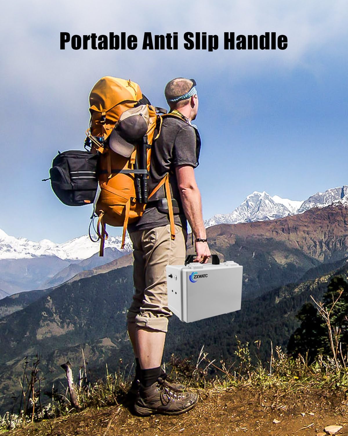 Starlink Mini Dual Battery Pack Adapter Case with DC Port & Switch, Compatible with DeWalt 18V/20V Batteries, Waterproof Housing with Low Voltage Protection, 2M Power Cable, Portable Handle Design