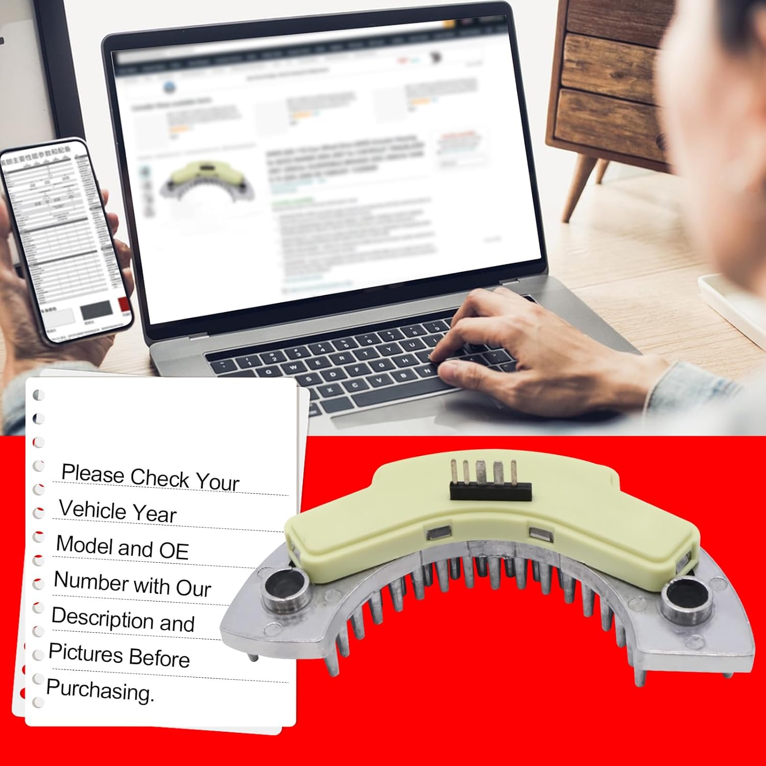 SMMS AC Blower Motor Resistor Blower Control Module Compatible with International 3200 4100 4200 4300 4400 7300 7400, Replacement OE 3562102C1
