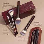 MAANGE 14 PCS Makeup Brushes Professional Make Up Brushes Premium Synthetic Powder Concealers Brushes Travel Makeup Brush Set with Case (Coffee)
