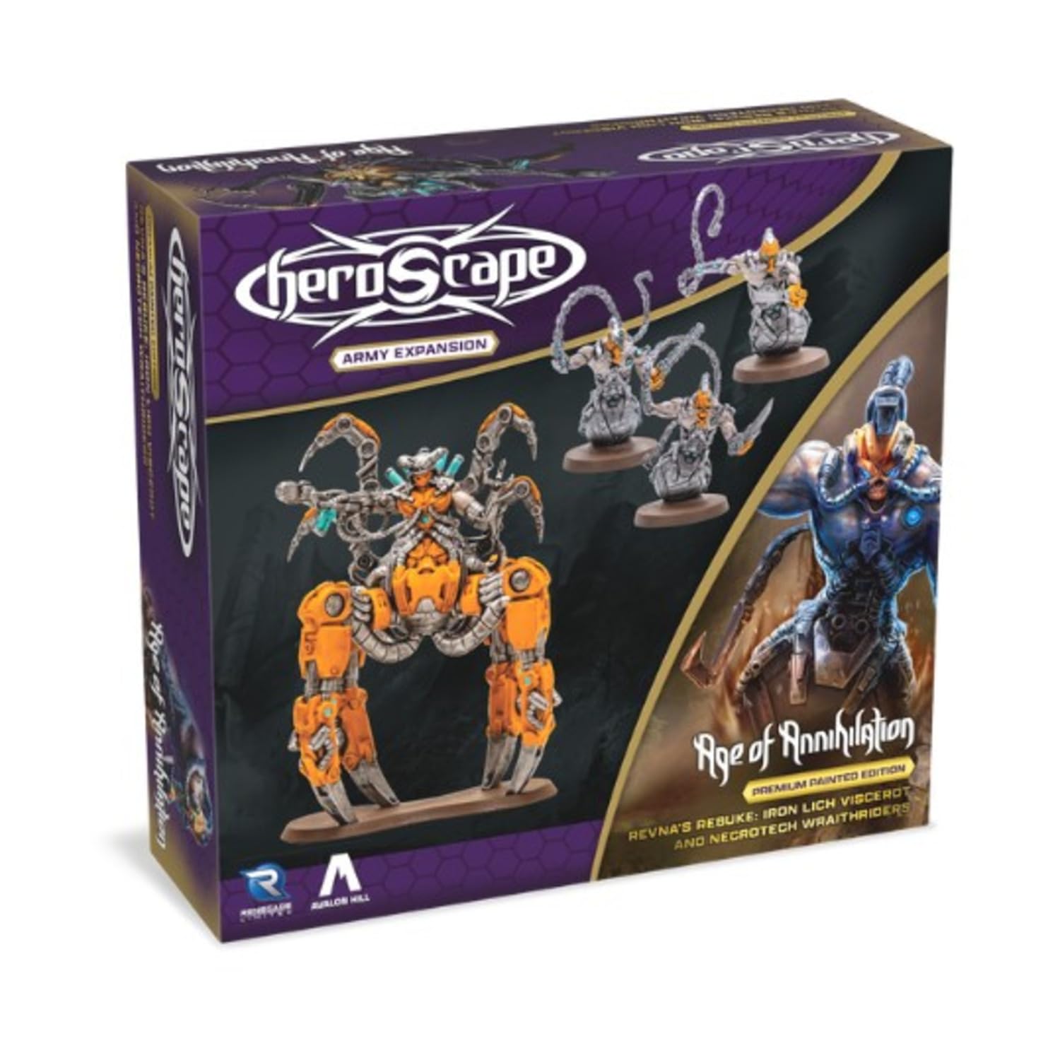 Renegade Game Studios | Heroscape: Revna's Rebuke: Iron Lich Viscerot e Necrotech Wraithriders Army - Dipinto di alta qualità | Espansione del gioco di miniature | Età 14+ | 2-4 giocatori | 30-90
