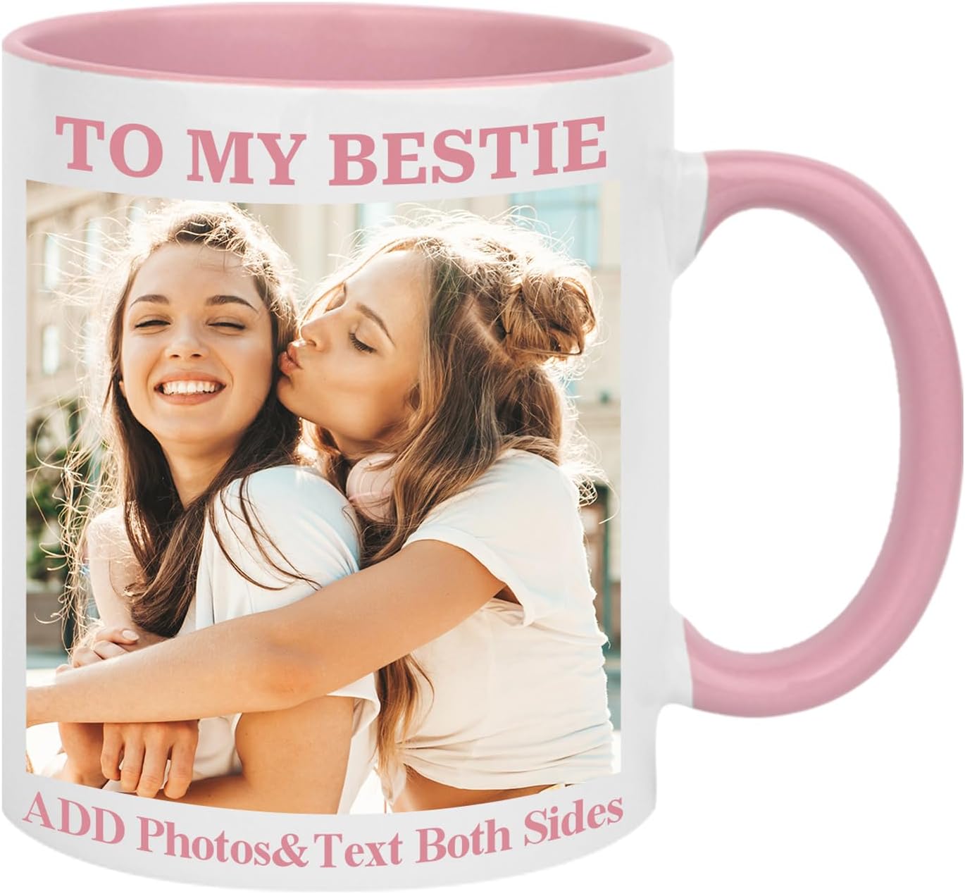 Custom Coffee Mug Personalised with Photo Text on Both Sides, 11 oz Customised Photo Mug Wholesale Personalised Cup for Women Men, Personalised Photo Gifts for Birthday Anniversary