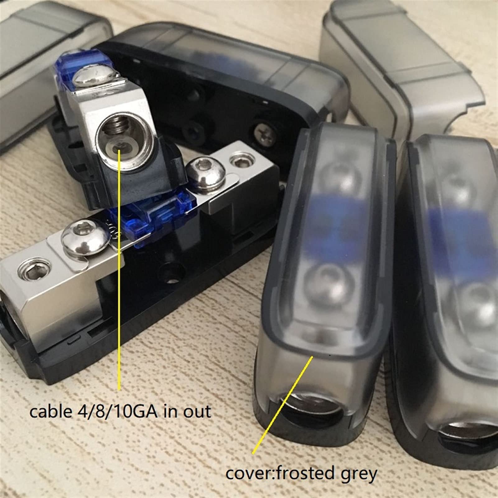bezpieczniki 5 sztuk/partia Car Audio Niklowany AFS Mini ANL blok bezpieczników z bezpiecznikami 20A, 30A, 40A, 50A, 60A, 80A, 100A, 125A (z 5 sztukami 20 A bezpieczników)