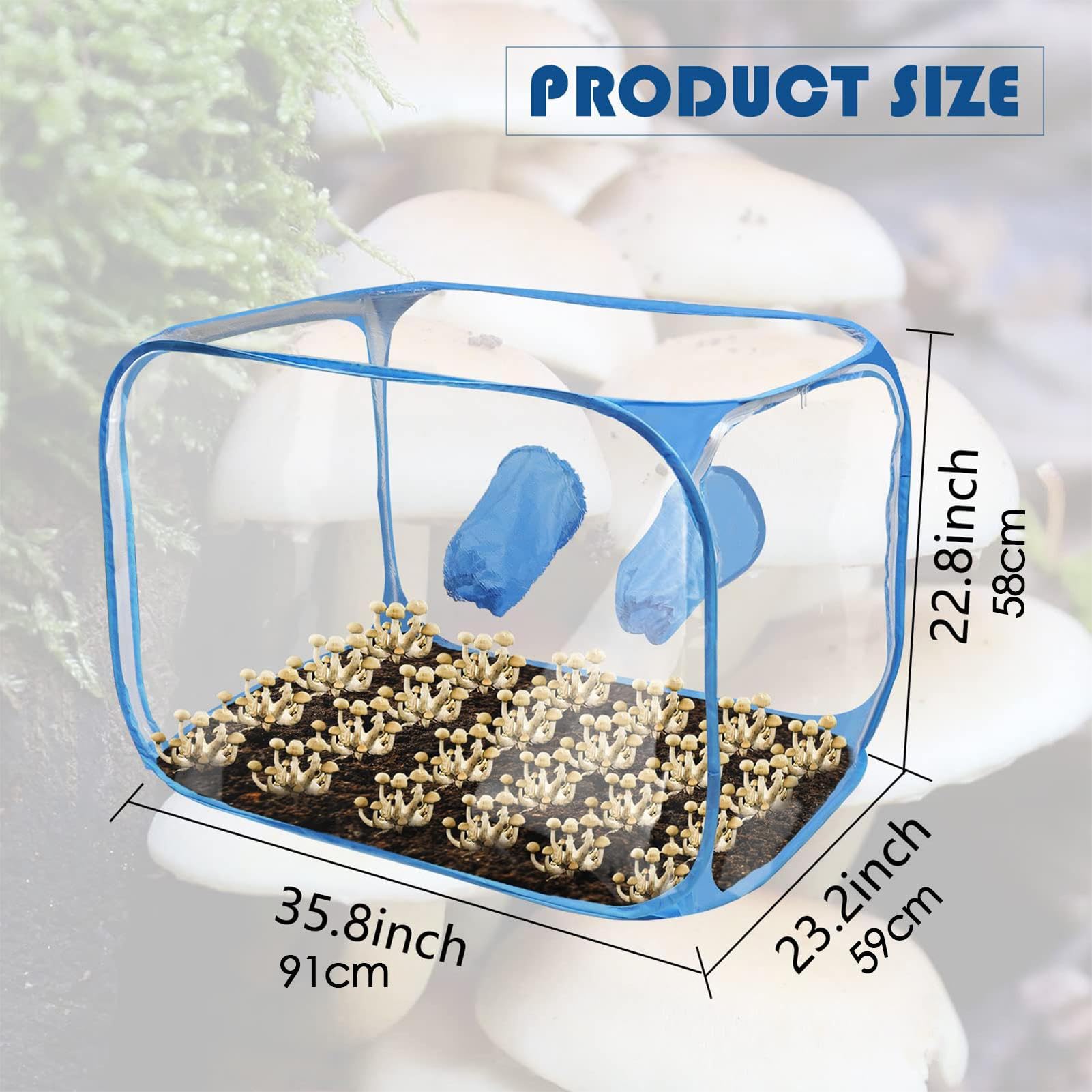 Mushroom Still Air Box - Attrezzatura per micologia, scatola di coltivazione di funghi | Stazioni di propagazione Kit tenda per coltivazione, forniture per orticoltura, sacchetti pop-up per la