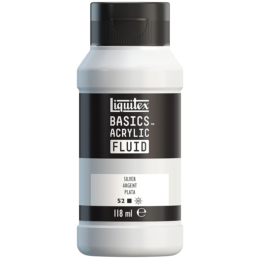 LIQUITEX LQX BASICS FLUID 118ML - ARGENTO