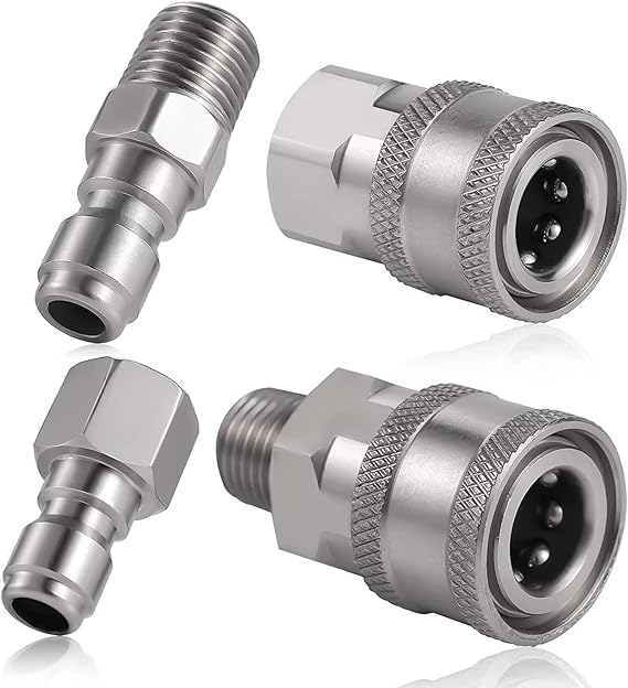 LALOCAPEYO 2 Sets of NPT 1/4 Inch Pressure Washer Connector Quick