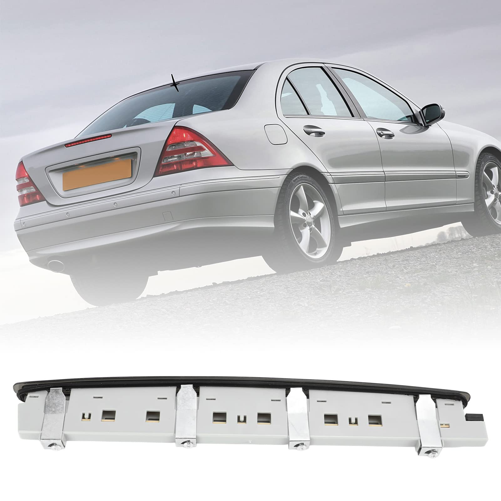 Tubo de Barra LED 3D Tercera Tercera Luz Trasera de Freno LED 3ra Luz de Freno 2038201456 ABS Reemplazo para Mercedes‑Benz Clase C W203 2000‑2007