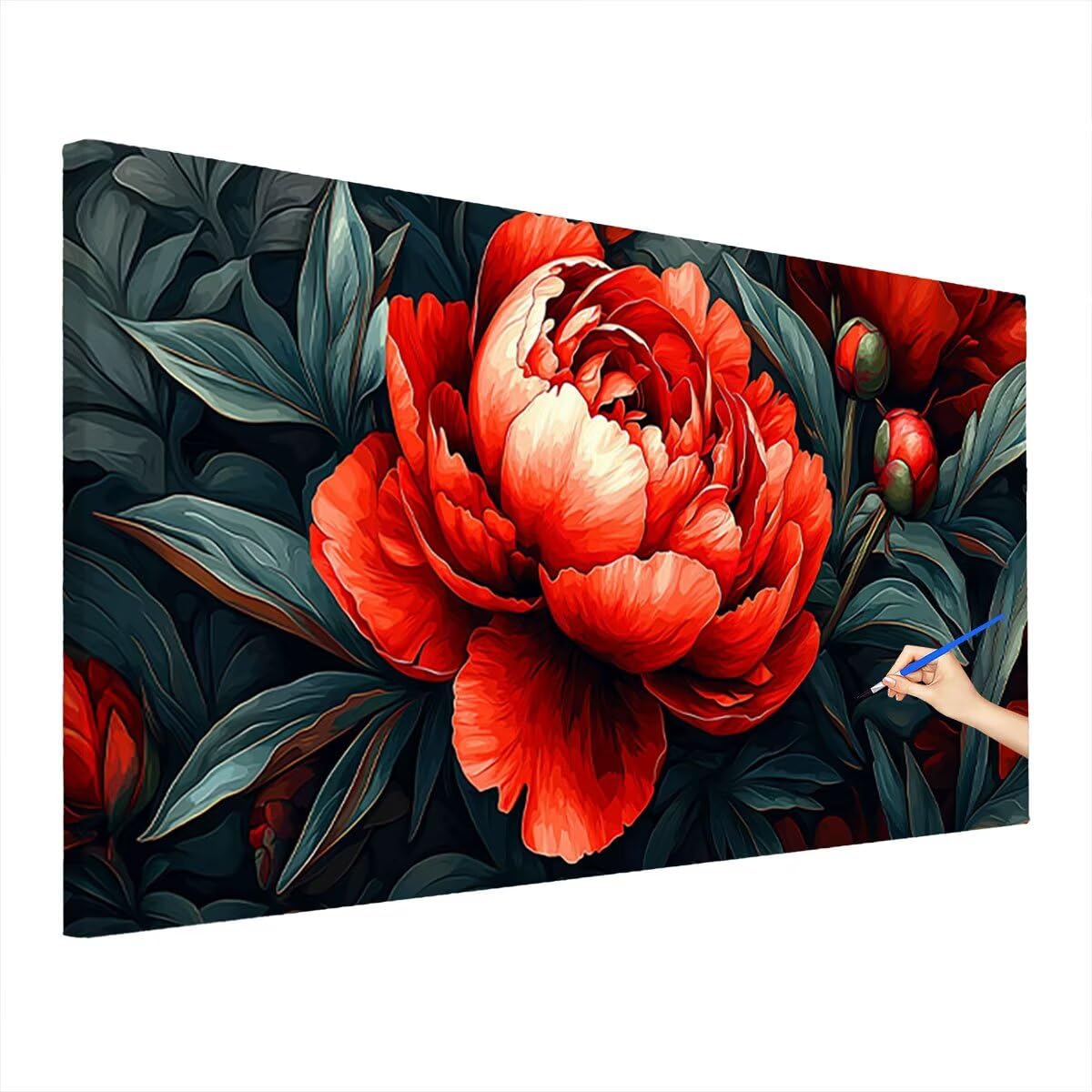 Peinture Numero Adulte Fleurs, DIY Peinture par Numero Enfant, Rétro Paint by Numbers Activité Manuelle Adulte, Kits de Peintures au Numéro Toile Peintures 160x70cm pour Tableau Decoration Murale P-14