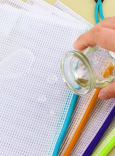 Miniatura 2 de Niziting Bolsa de malla con cremallera para documentos de 7 x 11 pulgadas (9 colores, 18 paquetes), bolsas transparentes con cremallera para