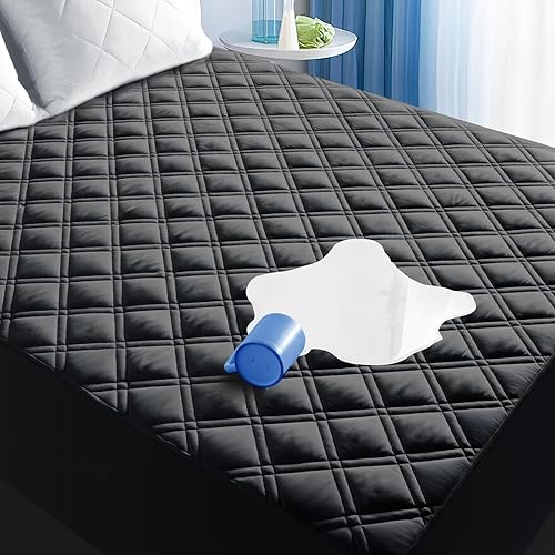 Protector de colchón King, transpirable, impermeable, con bolsillo profundo ajustable de 8 a 21 pulgadas, funda de colchón suave sin ruido, lavable
