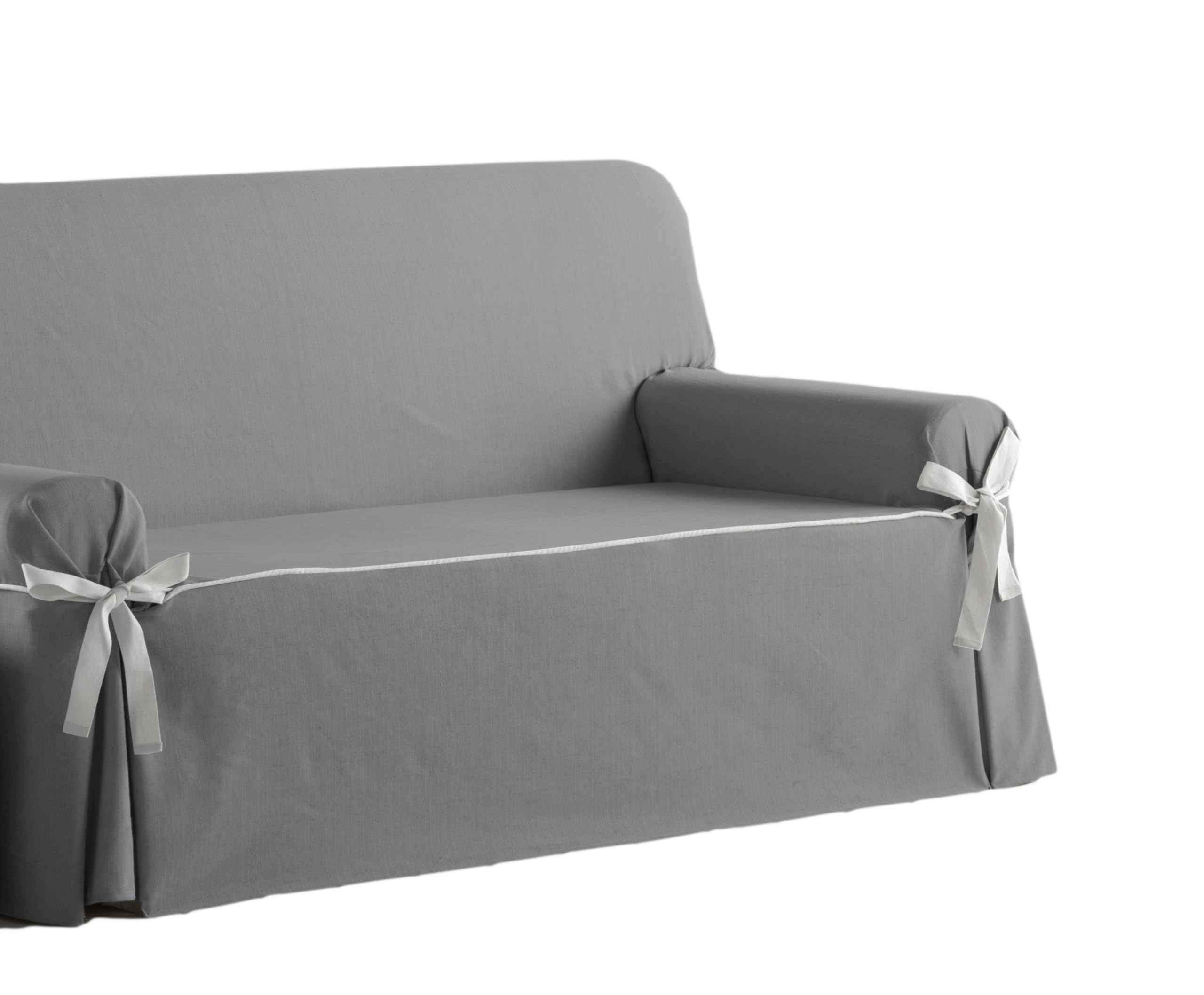 Estoralis Beret | Funda Sofá Lazos Diseño Moderno | Tejido Jaquard Color Gris Marengo | para Sofa de 4 Plazas | Tamaño de Tela (de 210 a 240 cm.) Funda para Todo Tipo de Sofás