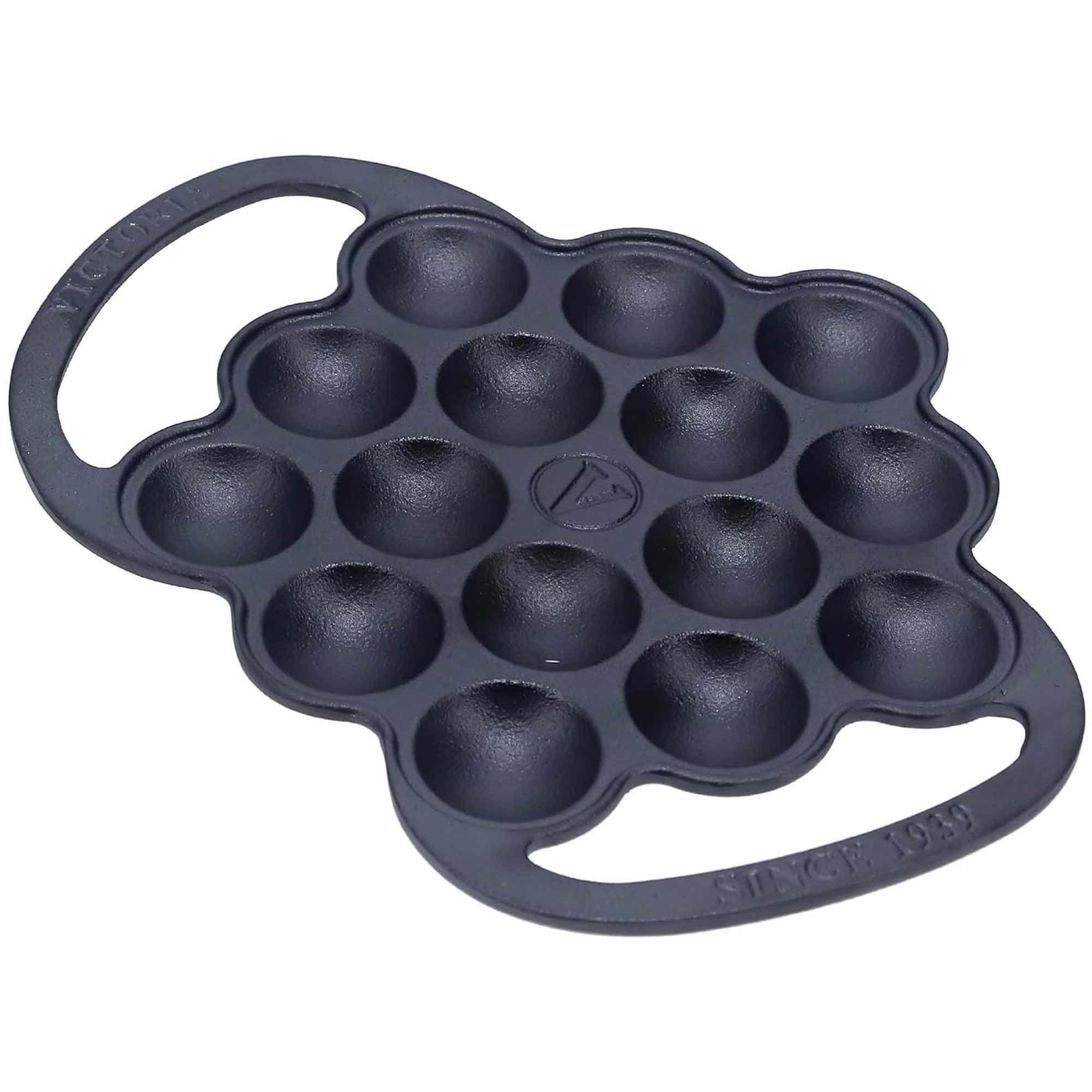 Amazon.com: Victoria Cast Iron Poffertjes Dutch Pancake Pan with