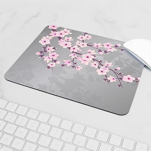 Miniatura 5 de CafePress Pink Gray Shimmering Cherry Blossom Mousepad Non-Slip Rubber Gaming Mousepad