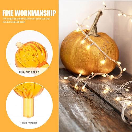 Miniatura 8 de 60 bombillas de calabaza de repuesto para árbol de cerámica de Halloween, bombillas temáticas de Halloween para decorar árboles de fiesta