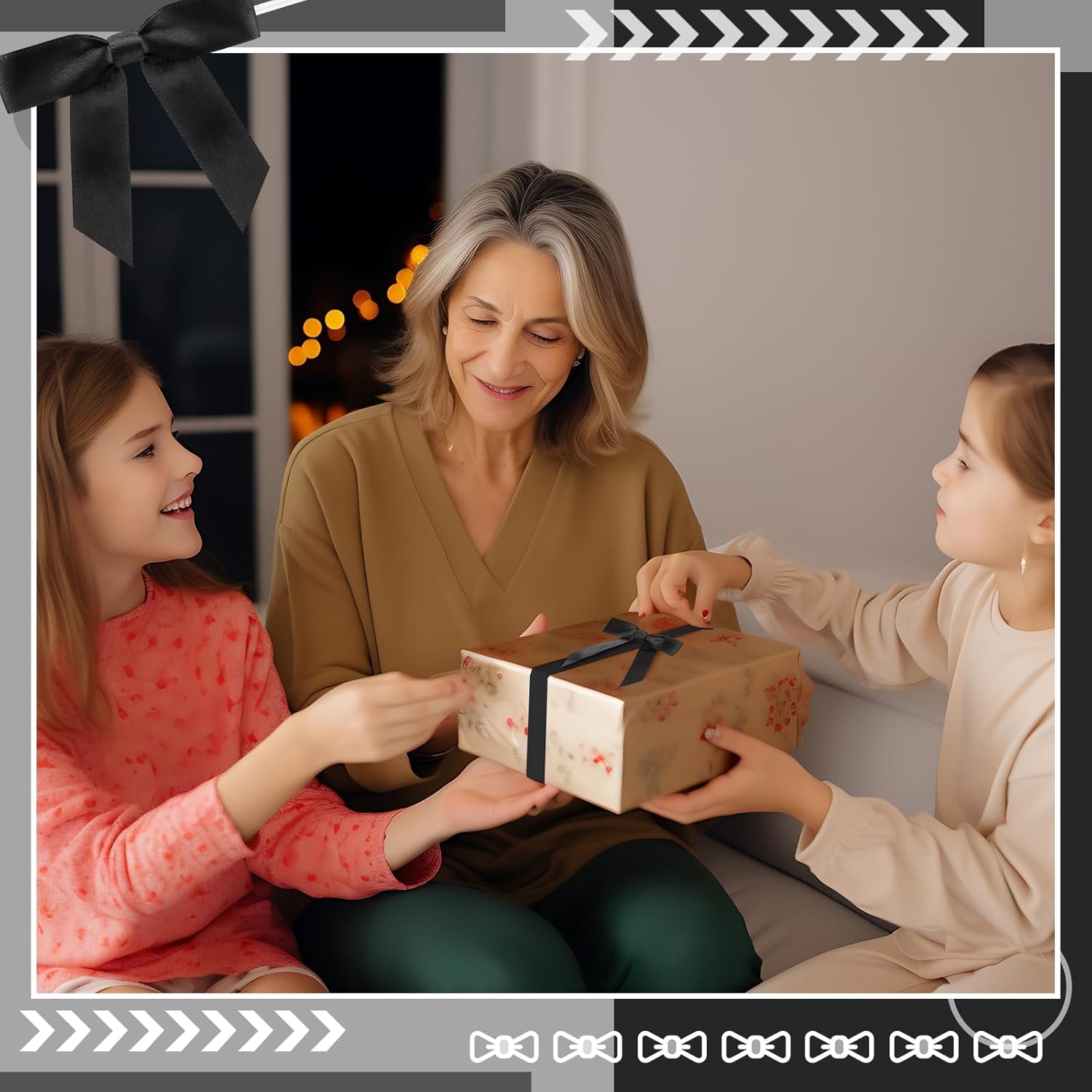 60 Pack Black Twist Tie Bows, 2.5" Black Bows for Gift Wrapping Crafts Cake Decorating, Satin Ribbon Bows for Wedding Birthday Party Decorations - Image 7