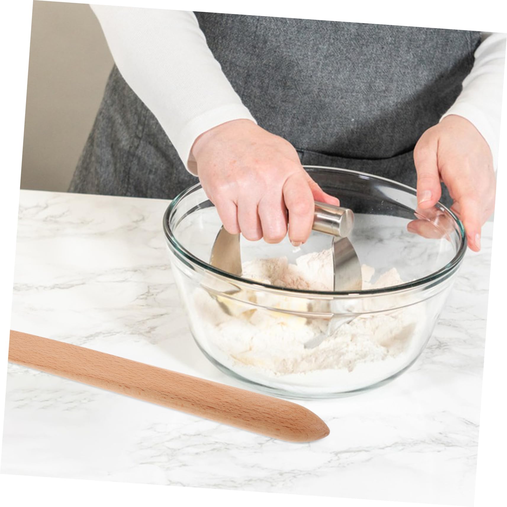 Bâtonnet Mélangeur Ustensile Sûr et Essentiel en Bois Beige 28cm pour Pâte à Pain Cuisine Fabrication du Pain Levain