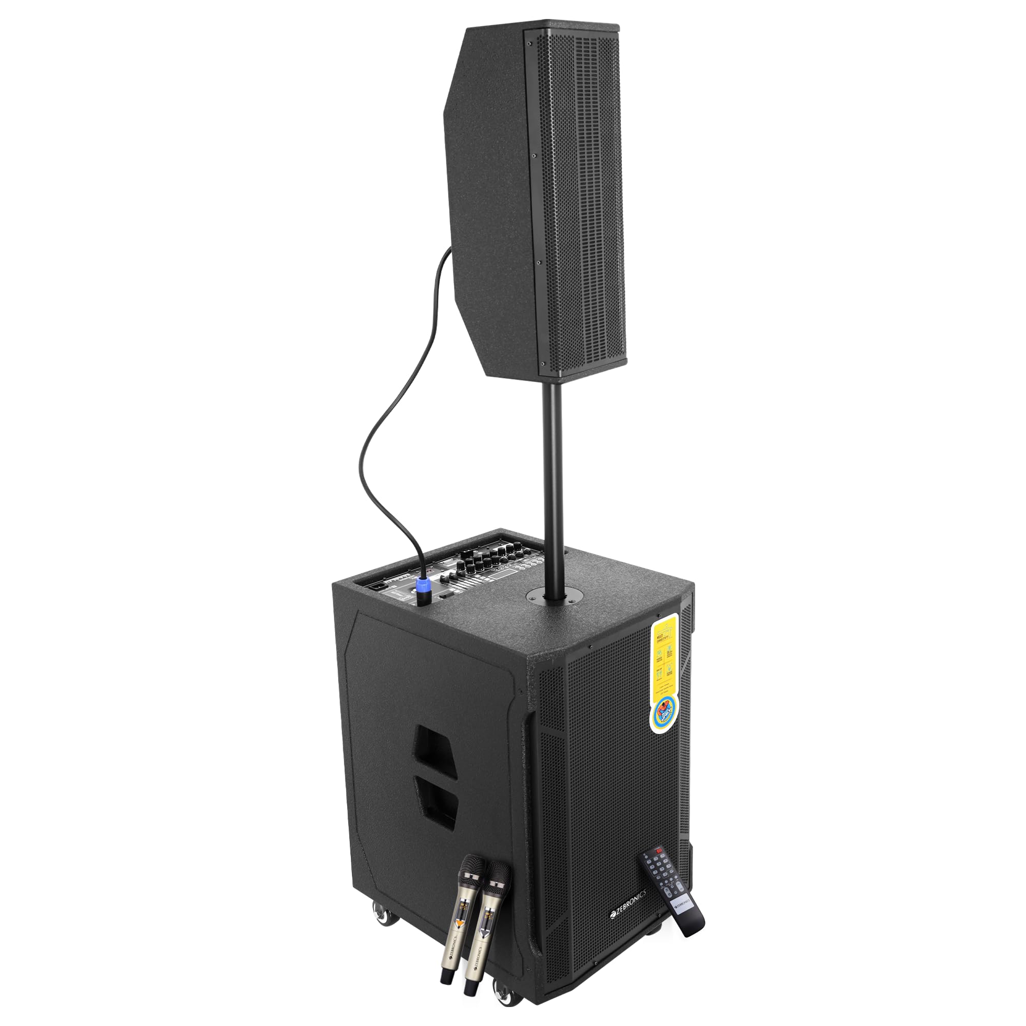 ZEBRONICS Mytho Trolley Party DJ Speaker, 520 Watts, Supports Bluetooth, HDMI ARC, Optical, USB, mSD, AUX, Dual UHF Wireless MIC, Karaoke & Recording Function, Detachable Satellite-image-25