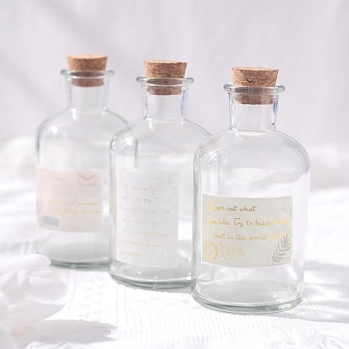 Miniatura 7 de Magic Season Botellas de vidrio decorativas con tapones de corcho (8.5 fl oz. botellas redondas2 piezas)